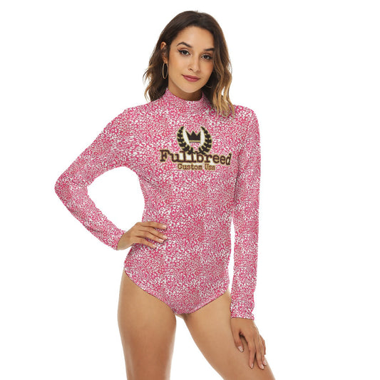 FullbreedCustom Print Women's Turtleneck Long Sleeve Bodysuit