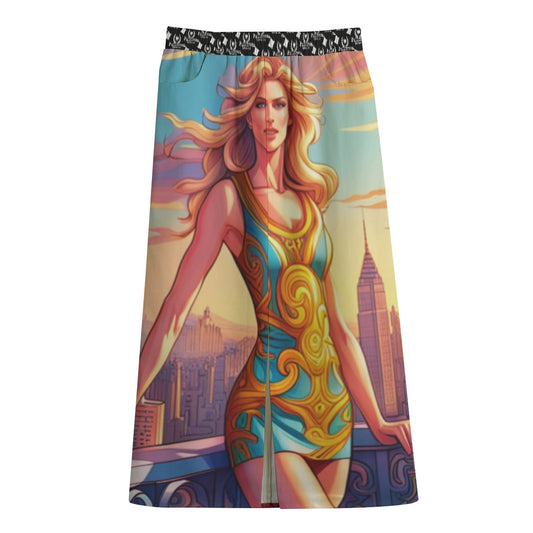 FullbreedCustom Print Women's Front Mid-slit Skirt | 245GSM Cotton