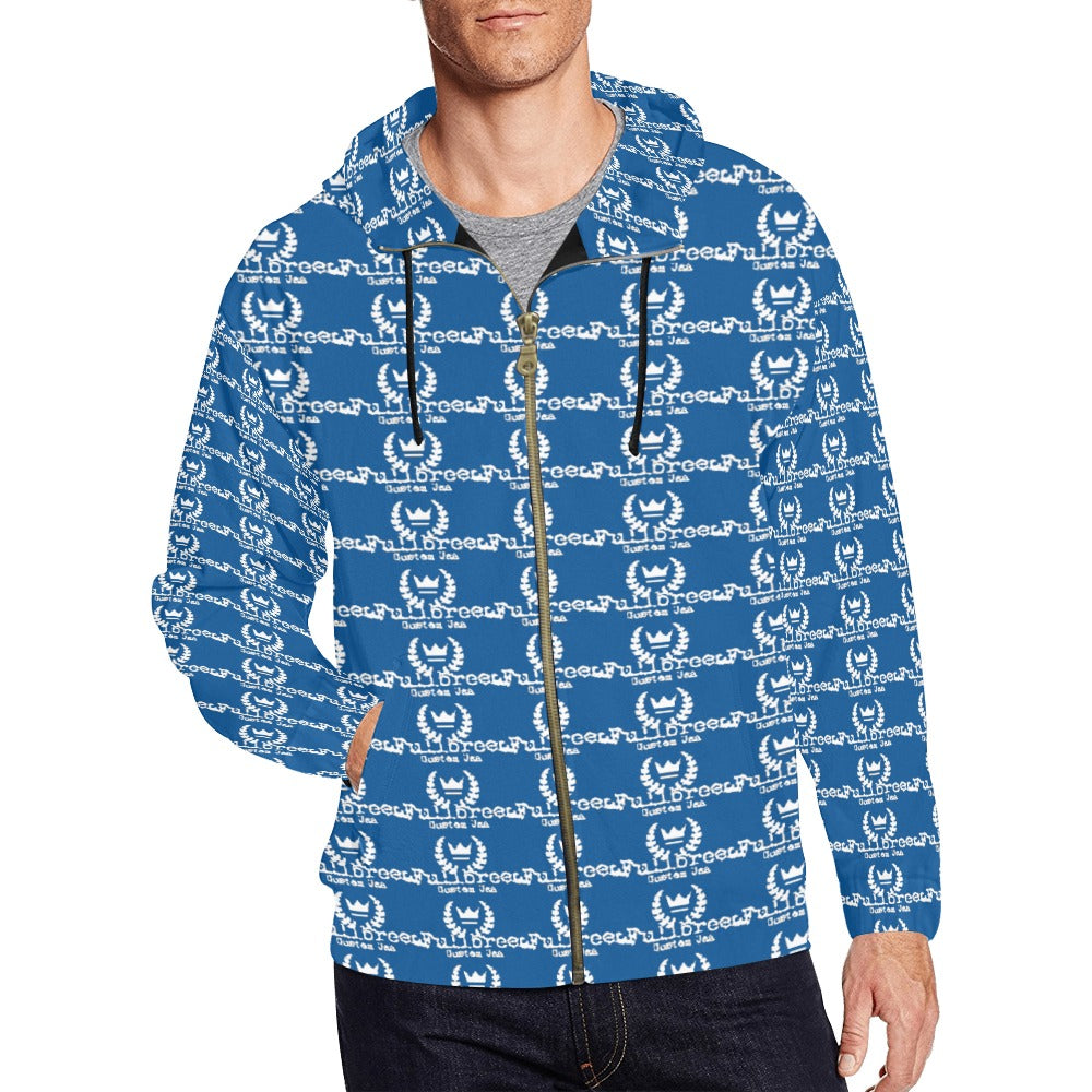 kokorepublic  Men's All Over Print Full Zip Hoodie (Model H14)