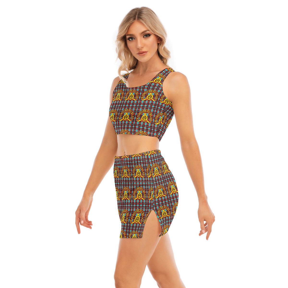 kokorepublicboutique Print Women's Camisole And Hip Skirt Suit