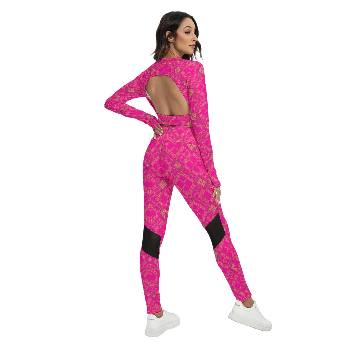 kokorepublic Print Women's Sport Set With Backless Top And Leggings