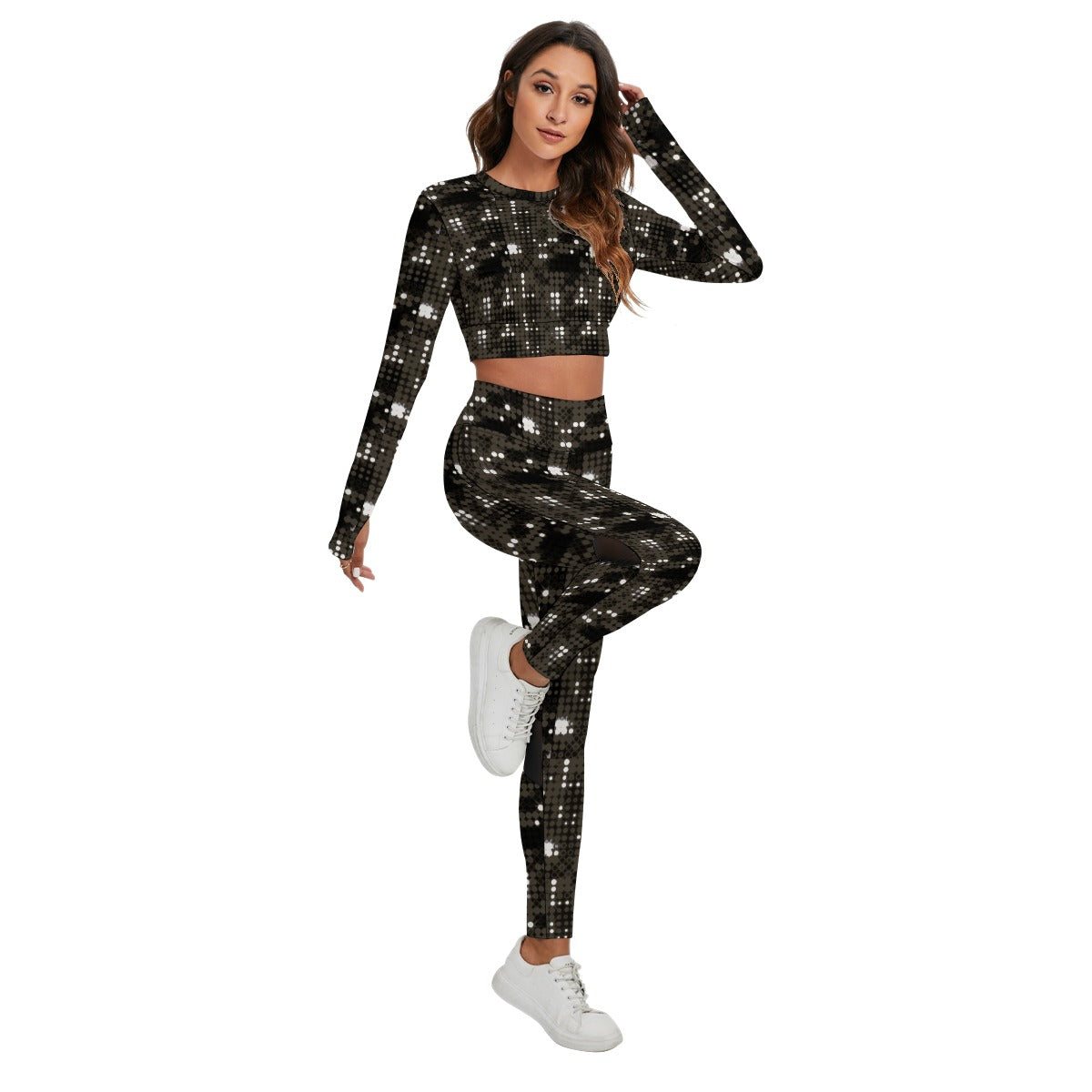 Kokorepublic  Print Women's Sport Set With Backless Top And Leggings