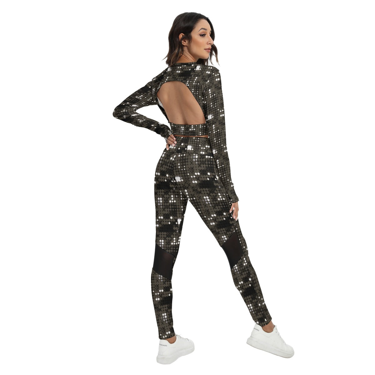 Kokorepublic  Print Women's Sport Set With Backless Top And Leggings