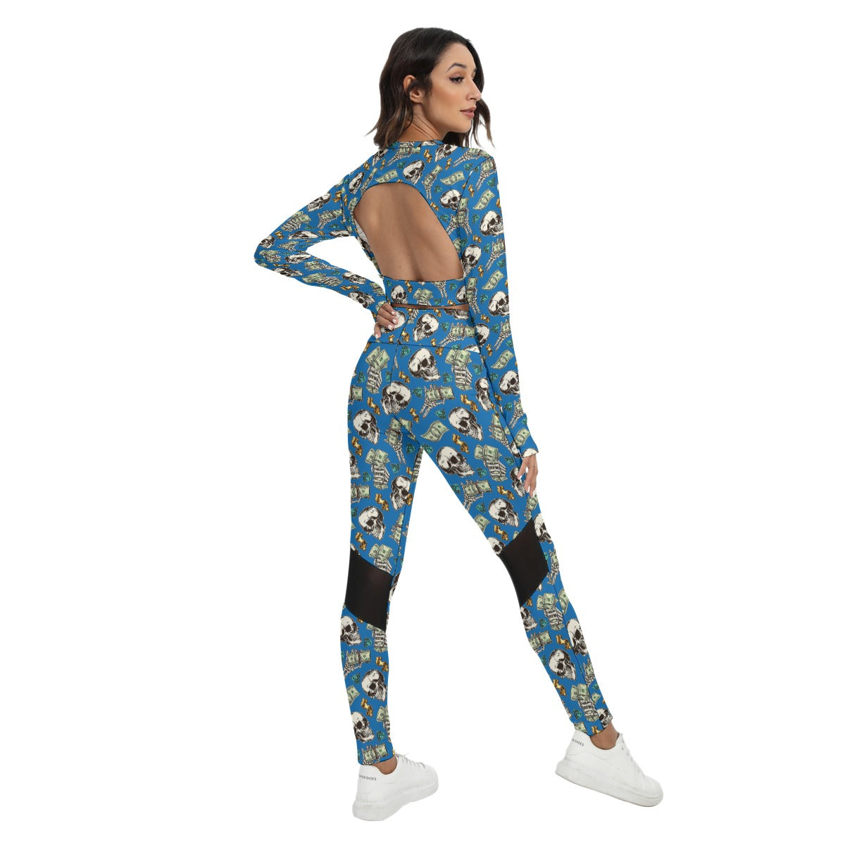 kokorepublicboutique Print Women's Sport Set With Backless Top And Leggings