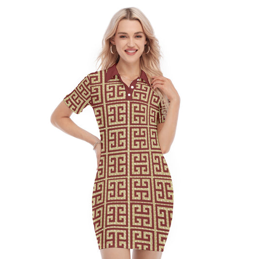 kokorepublic Print Women's Polo Collar Dress