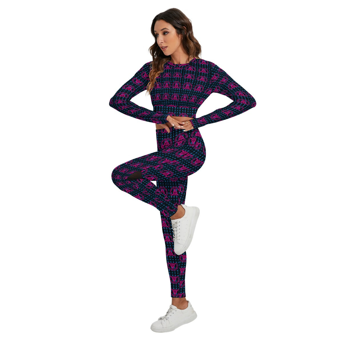 kokorepublic Print Women's Sport Set With Backless Top And Leggings