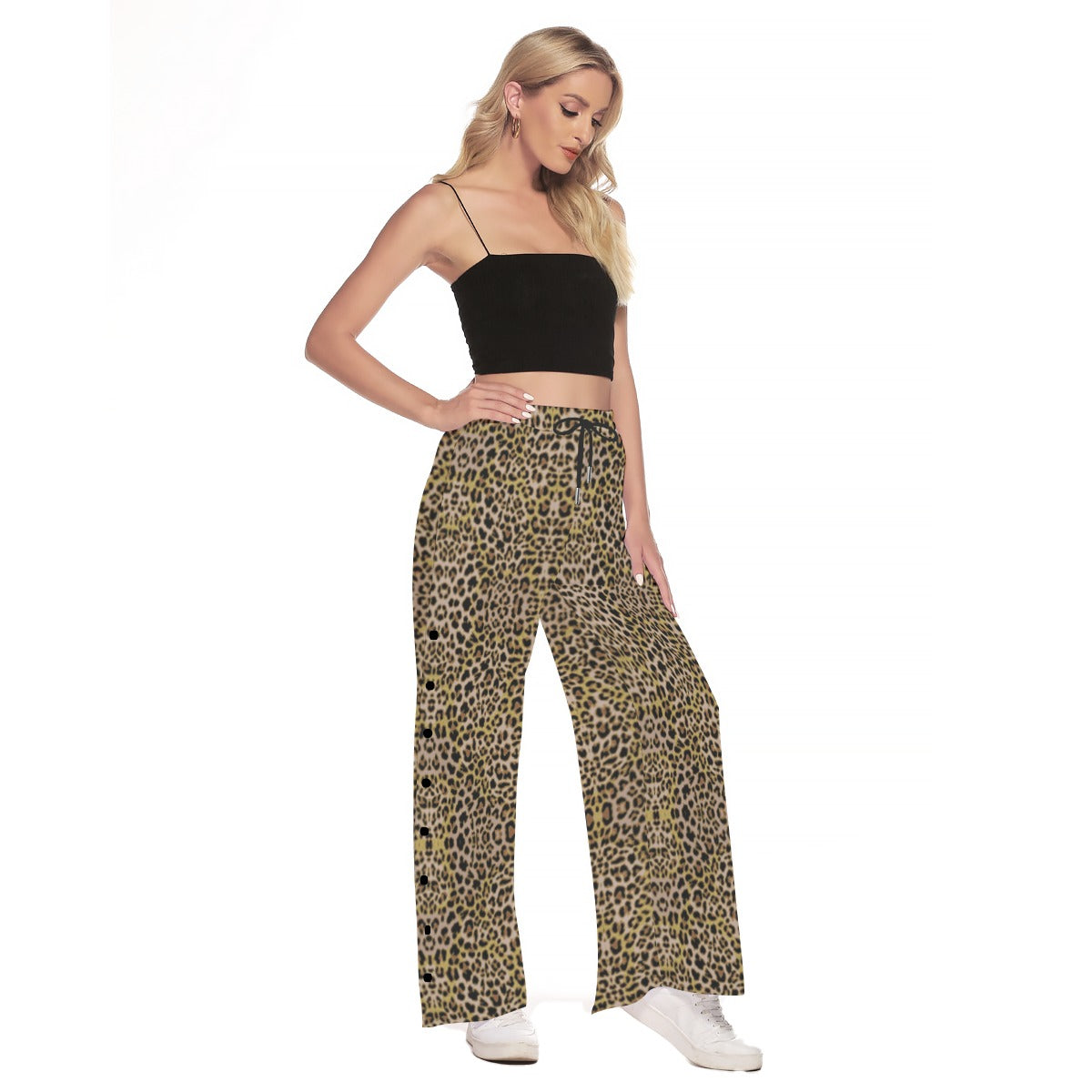 kokorepublicboutique Print Women's Side Slit Snap Button Trousers