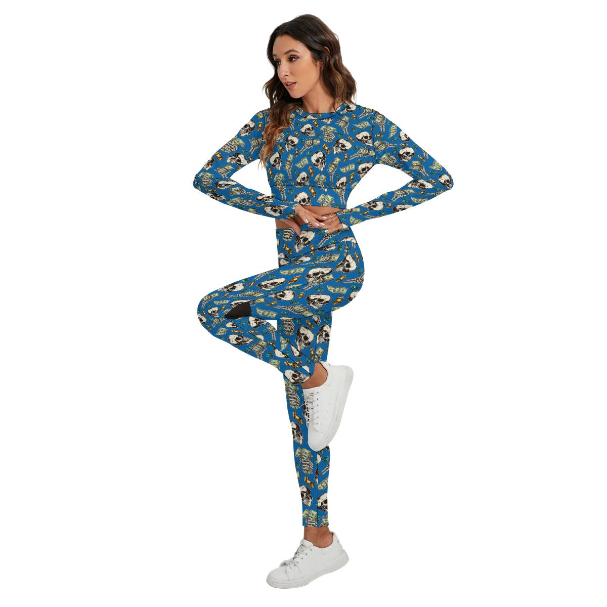 kokorepublicboutique Print Women's Sport Set With Backless Top And Leggings