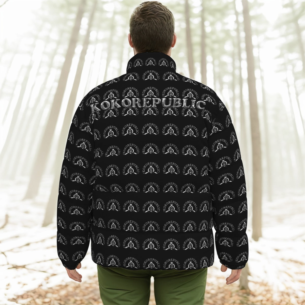 All-Over Print Unisex Stand-up Collar Down Jacket