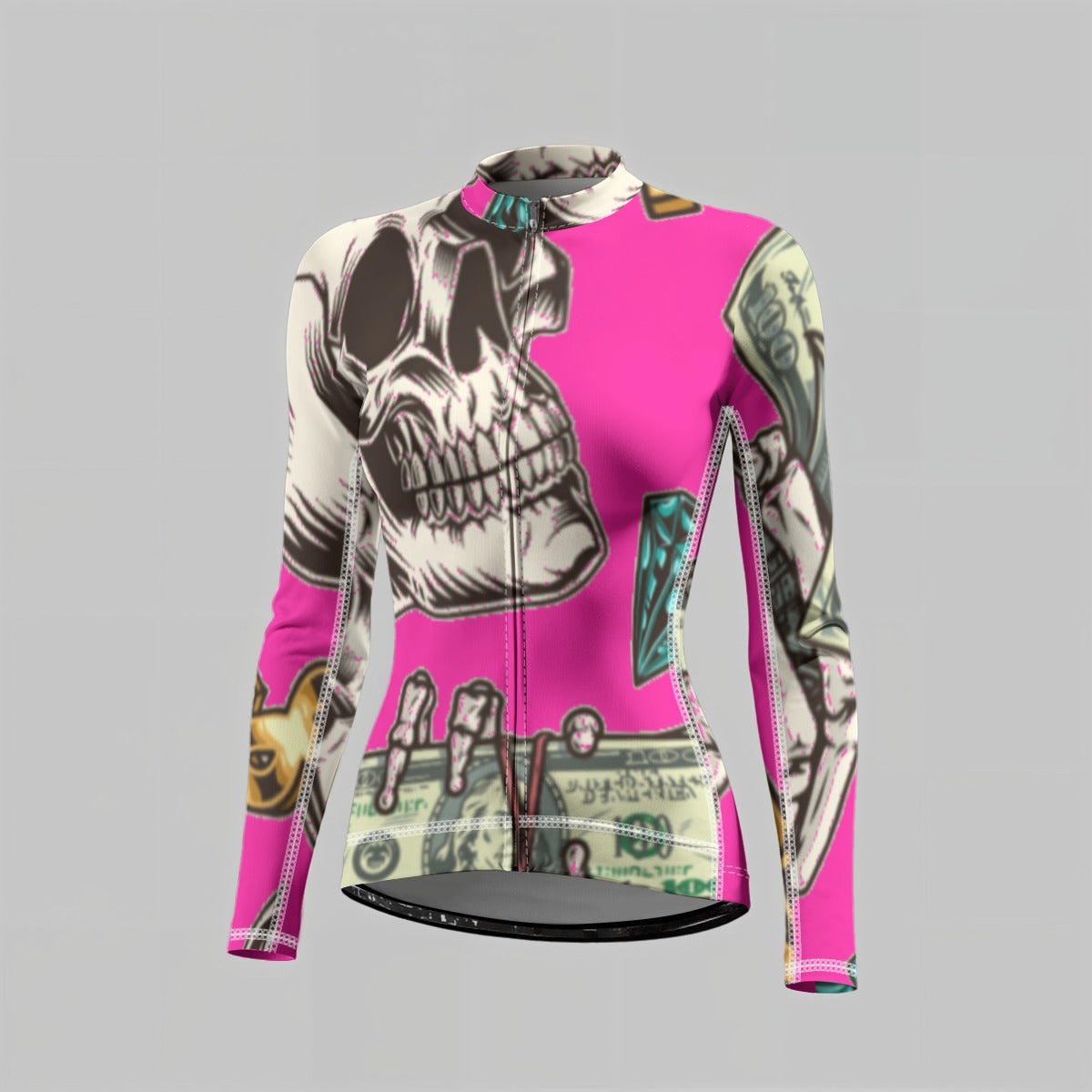 kokorepublic Print Raglan Women's Cycling Jersey With Long-Sleeve