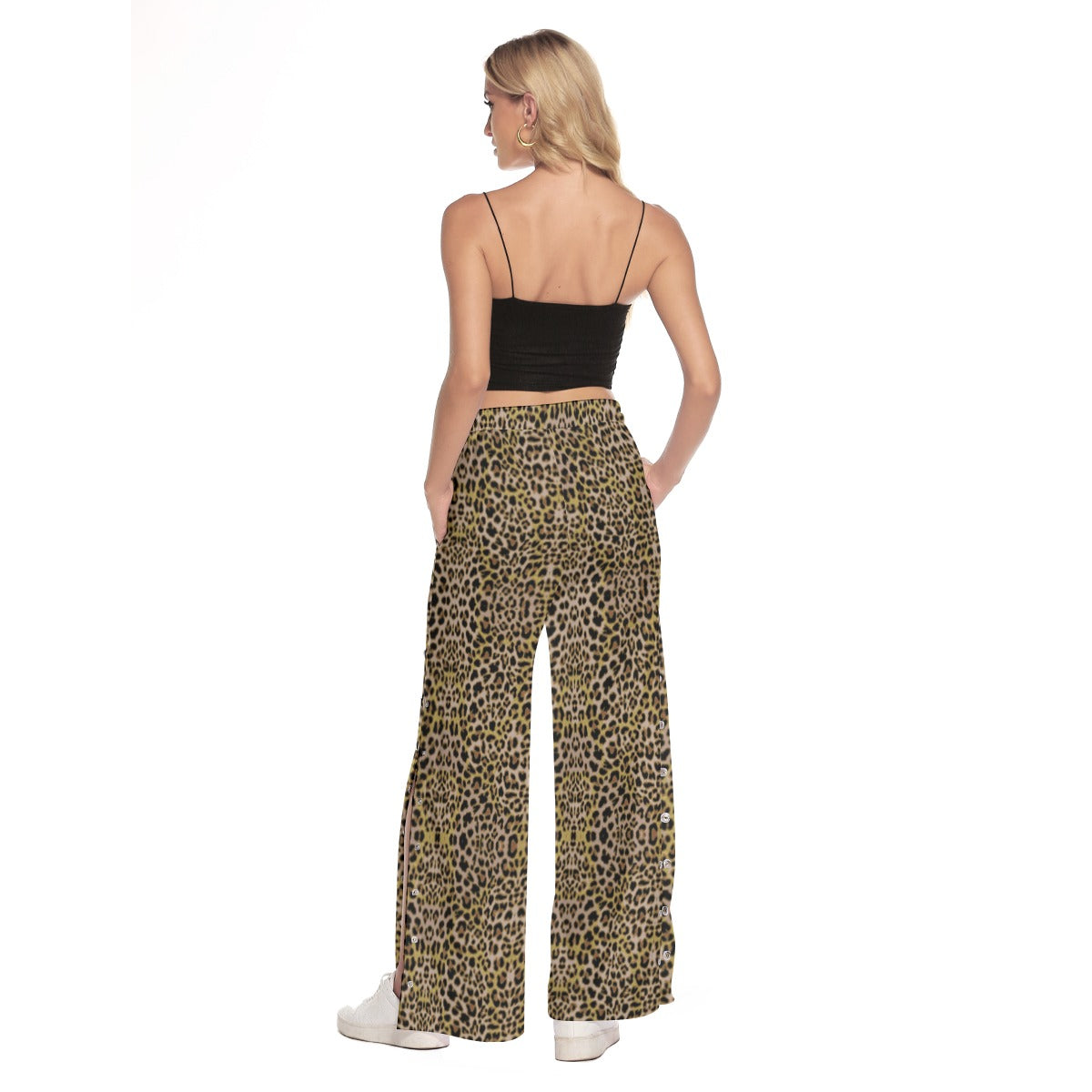 kokorepublicboutique Print Women's Side Slit Snap Button Trousers