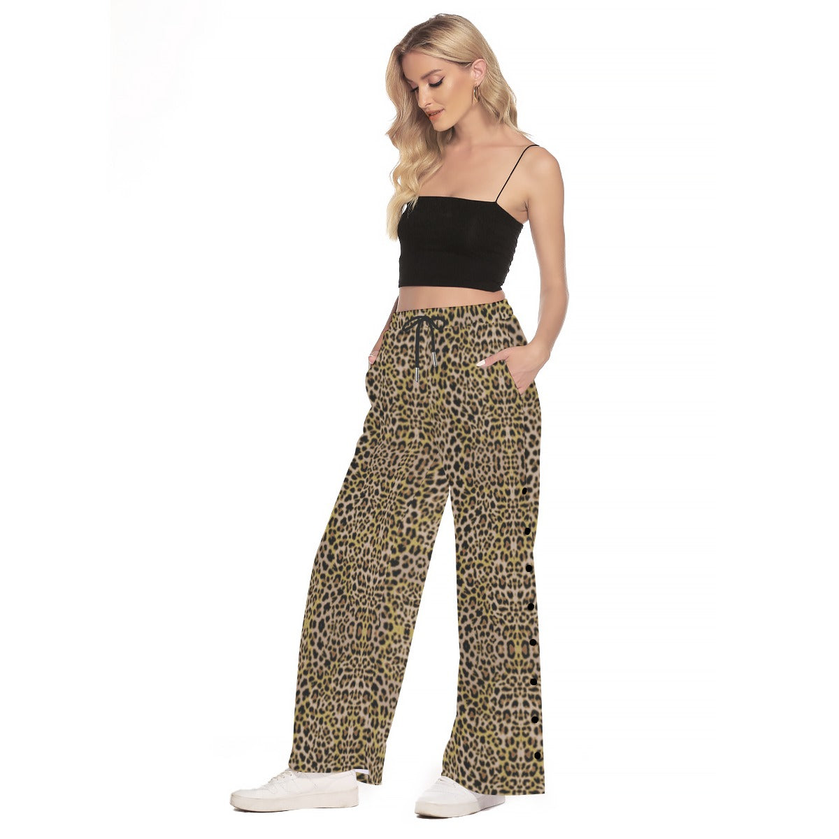 kokorepublicboutique Print Women's Side Slit Snap Button Trousers