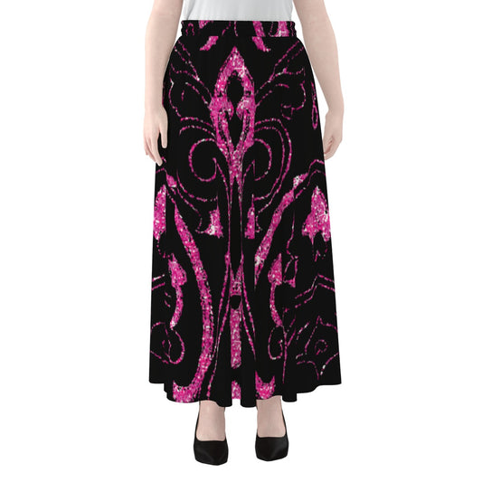 All-Over Print Women's Maxi Chiffon Skirts With Lining