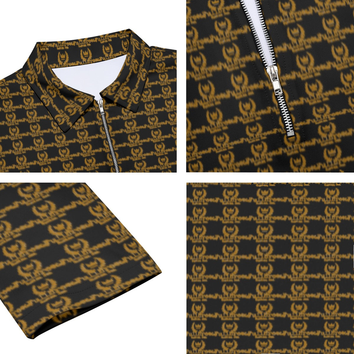 FullbreedCustom Print Men's Lapel T-shirt With Neckline Zipper Closure