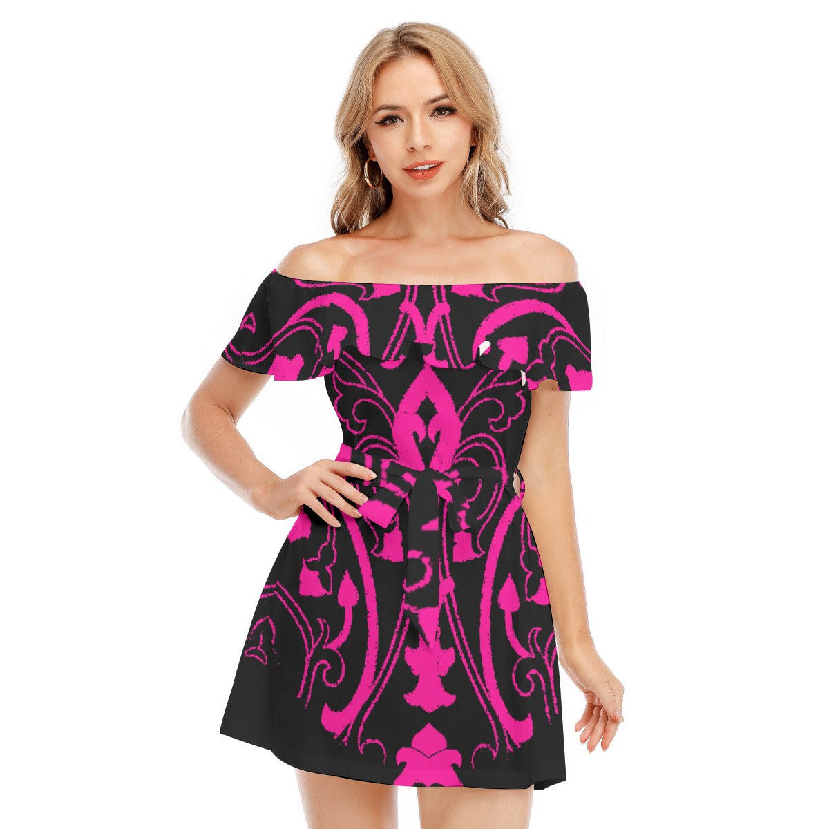 kokorepublic Print Women's Off-shoulder Dress With Ruffle