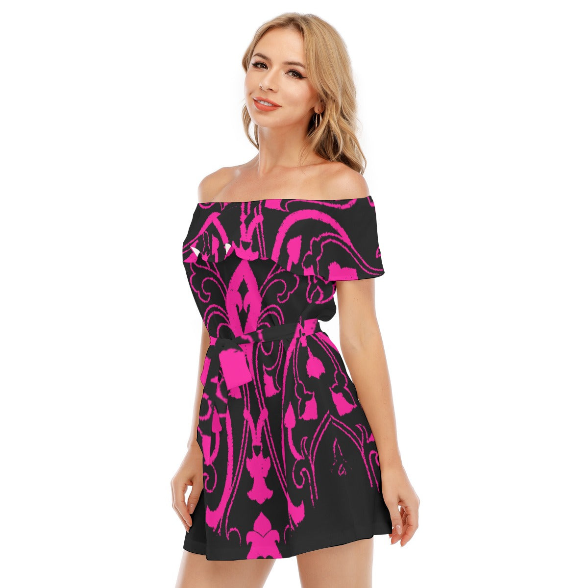 kokorepublic Print Women's Off-shoulder Dress With Ruffle