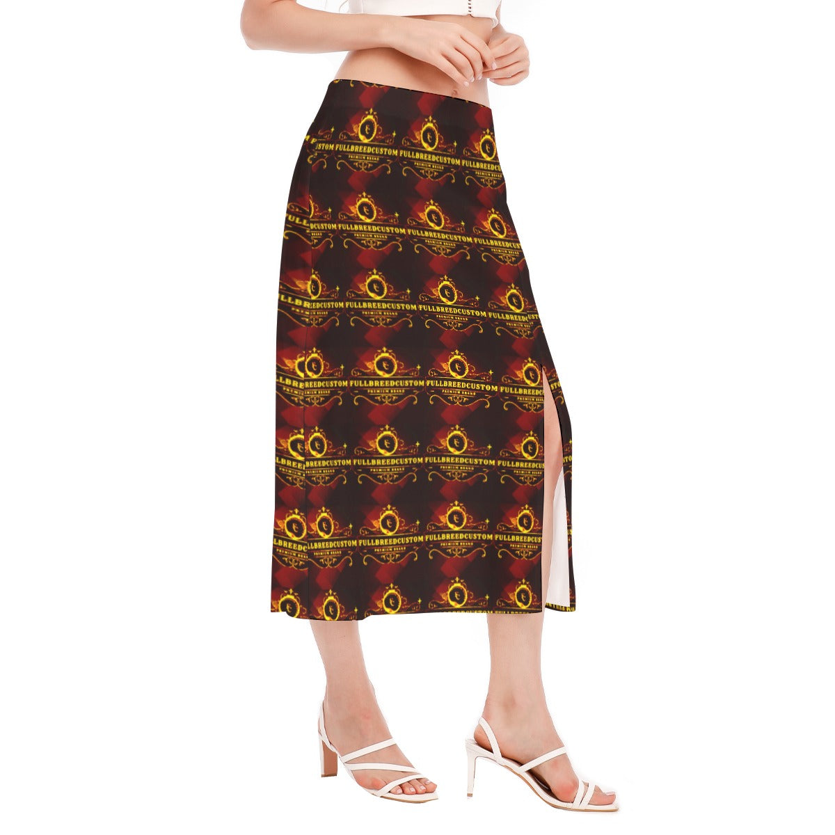 kokorepublicboutique Print Women's High Slit Long Skirt