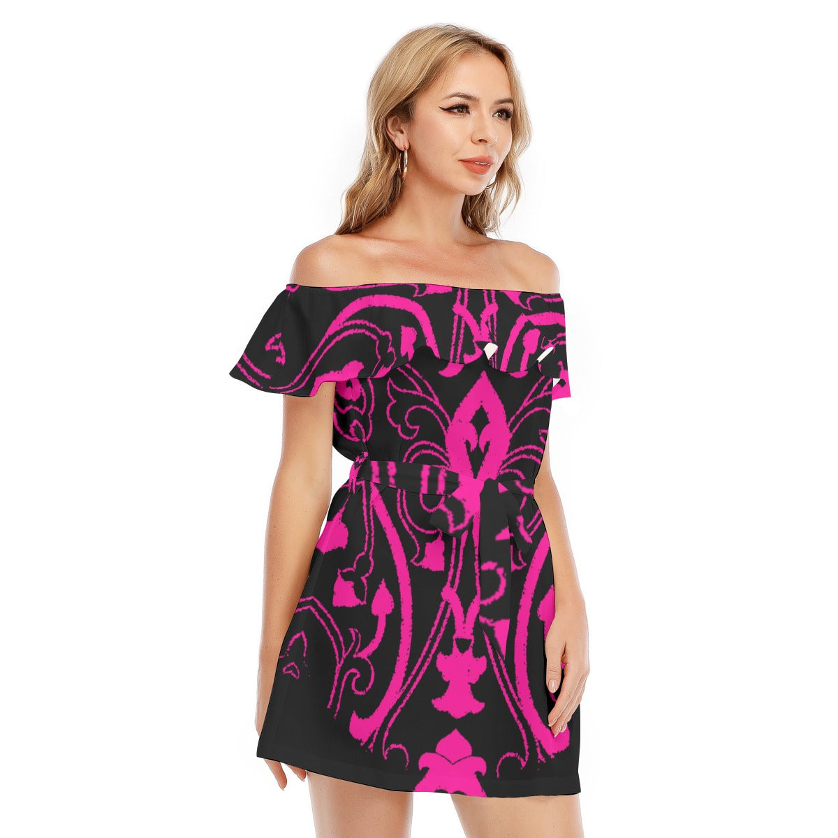 kokorepublic Print Women's Off-shoulder Dress With Ruffle