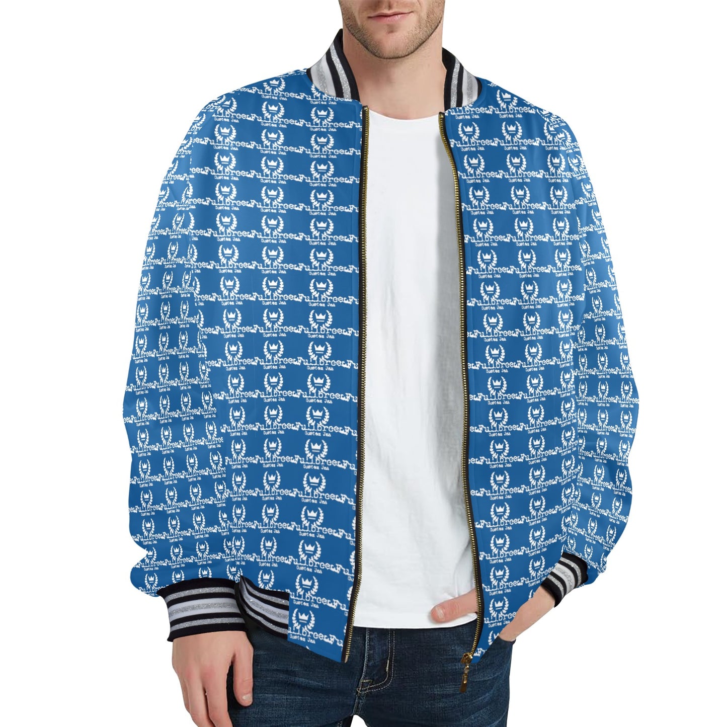 kokorepublic  New Men's Striped Trim Bomber Jacket