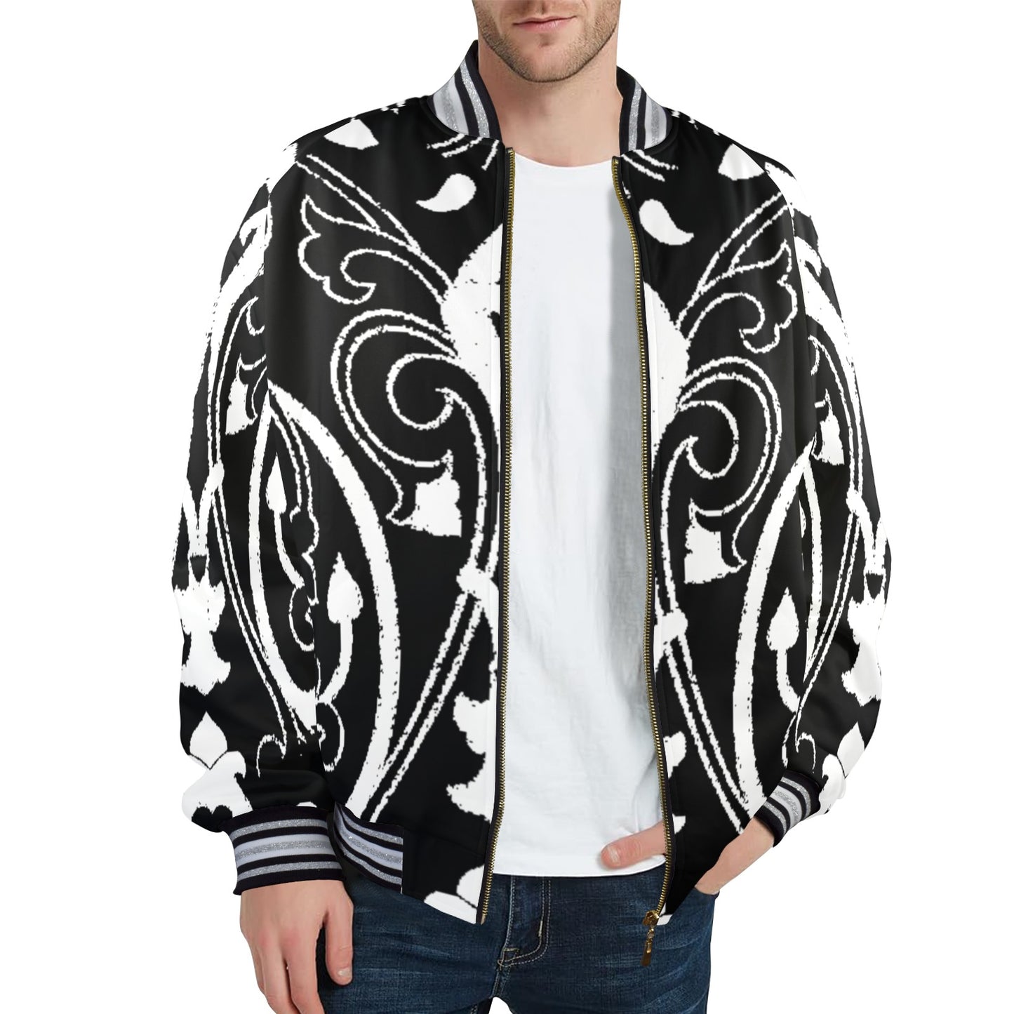 Kokorepublic New Men's Striped Trim Bomber Jacket