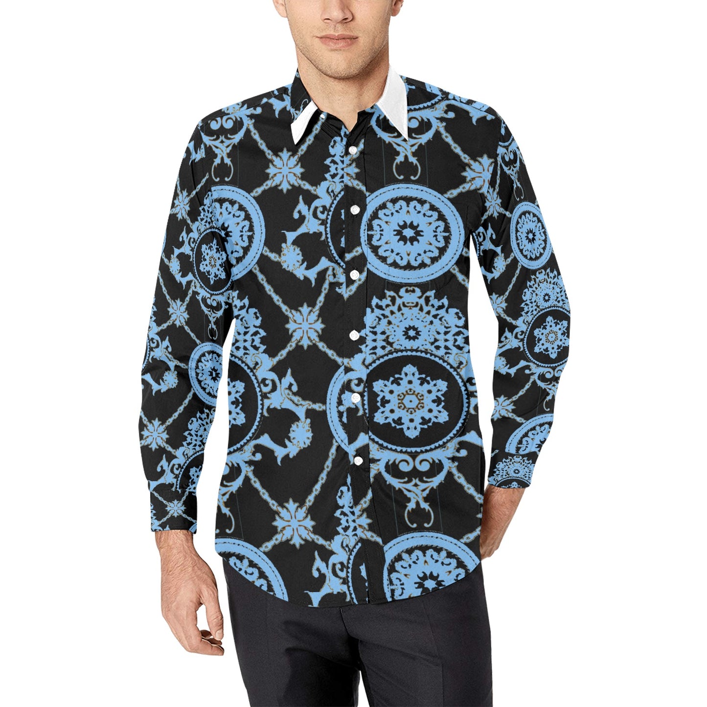 Men's All Over Print Long Sleeve Shirt(Model T61)