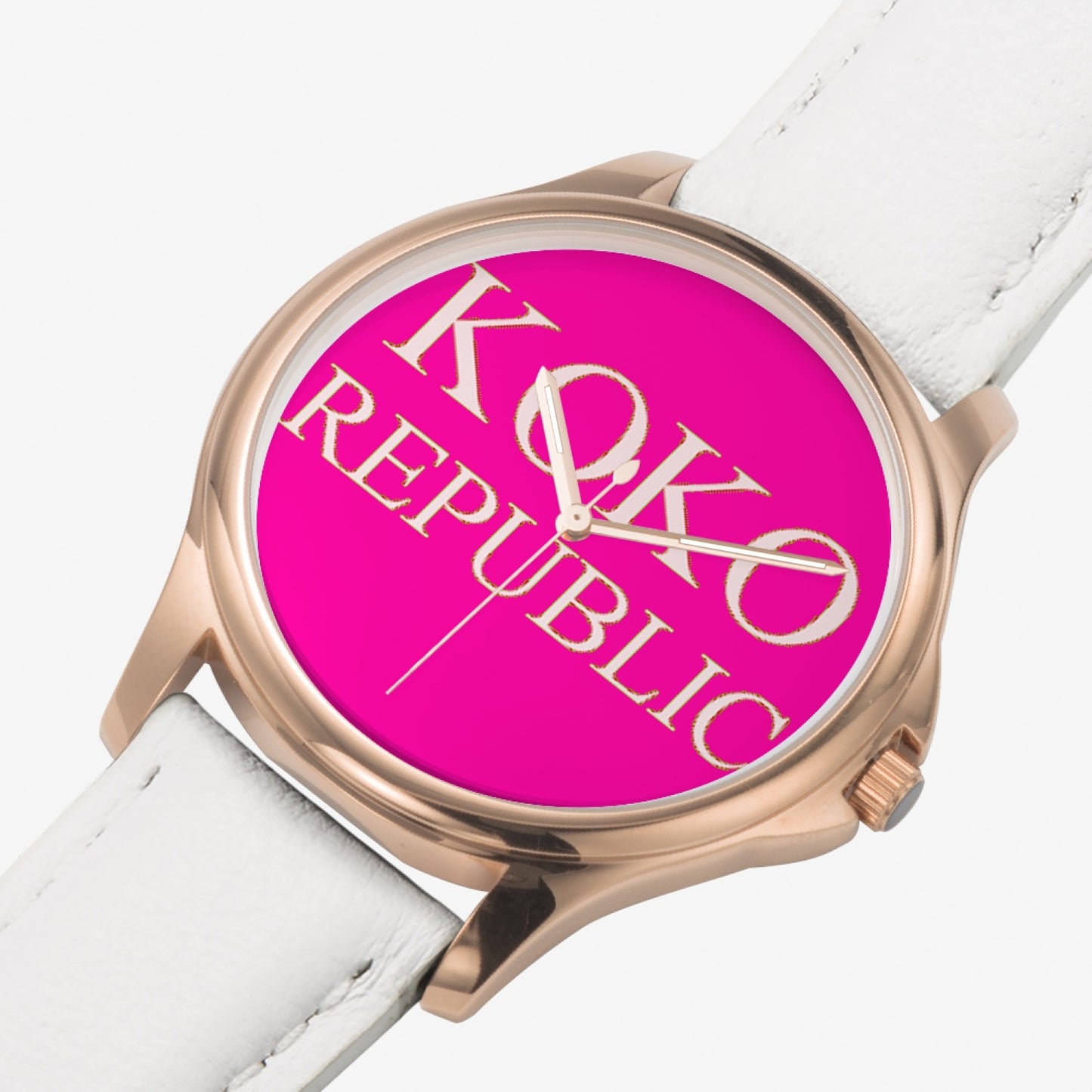 Kokorepublic 148. Stylish Classic Leather Strap Quartz Watch (Rose Gold)