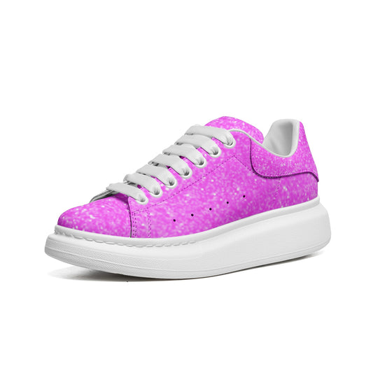 Unisex Non Slip Lace Up Faux Leather Sneakers