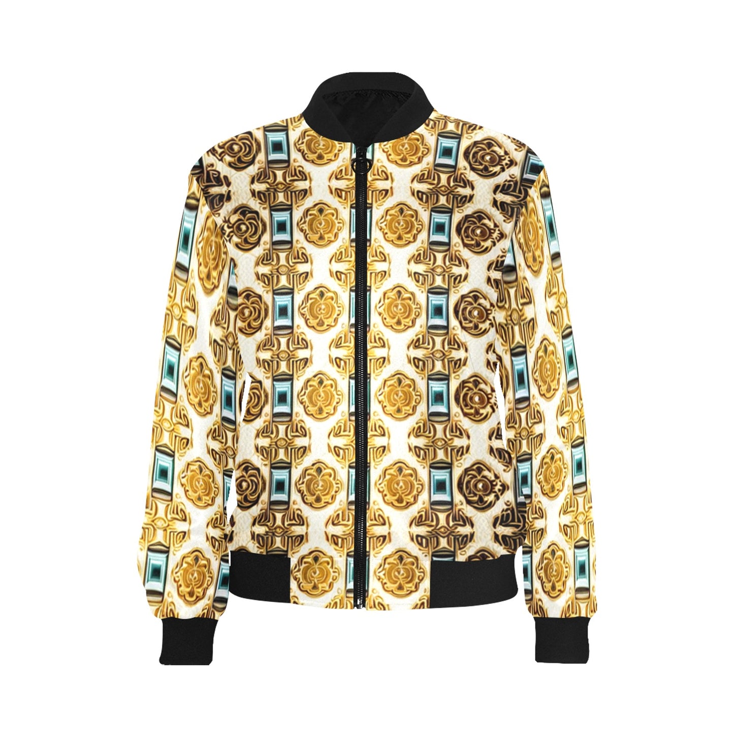 kokorepublicboutique Women's All Over Print Bomber Jacket(Model H36)