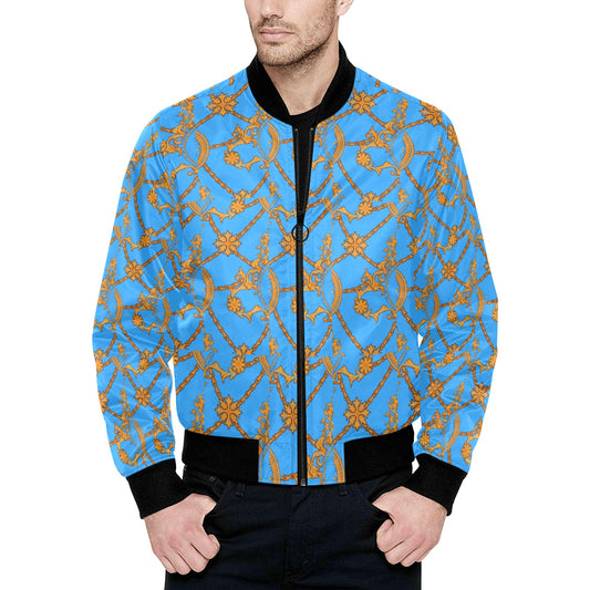 kokorepublic  Men's All Over Print Quilted Bomber Jacket(Model H33)