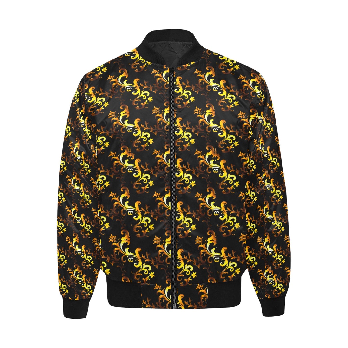 kokorepublic  Men's All Over Print Quilted Bomber Jacket(Model H33)