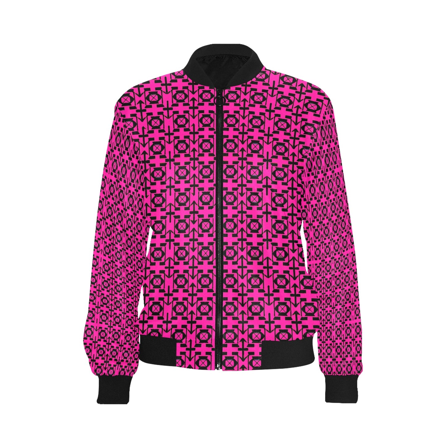 kokorepublic Women's All Over Print Bomber Jacket(Model H36)