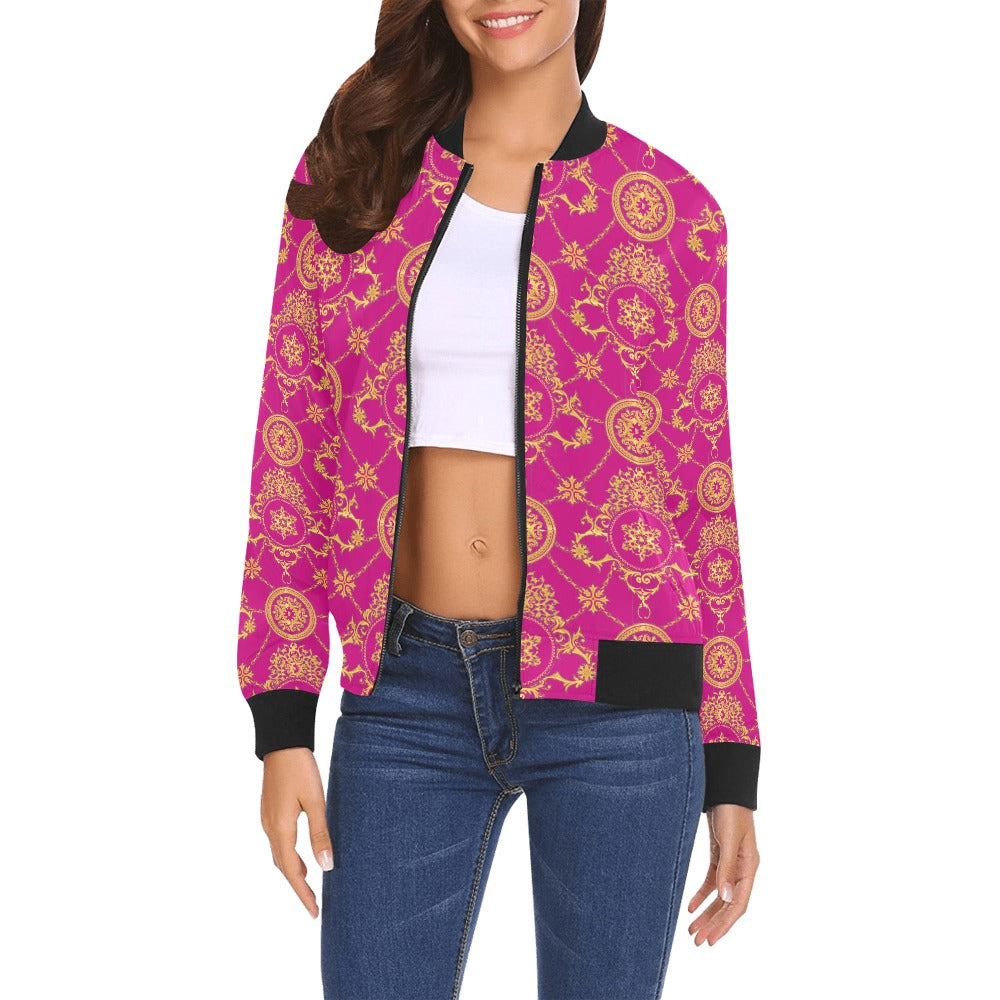 kokorepublicboutique Print Bomber Jacket for Women ( H19)