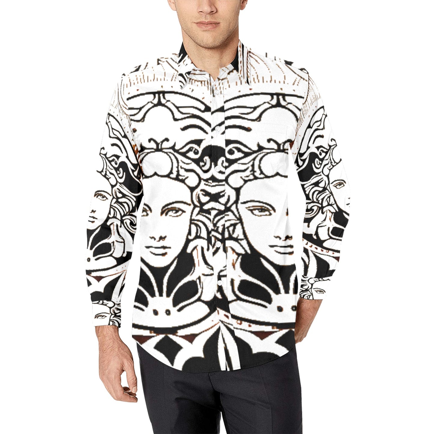 Men's All Over Print Long Sleeve Shirt(Model T61)