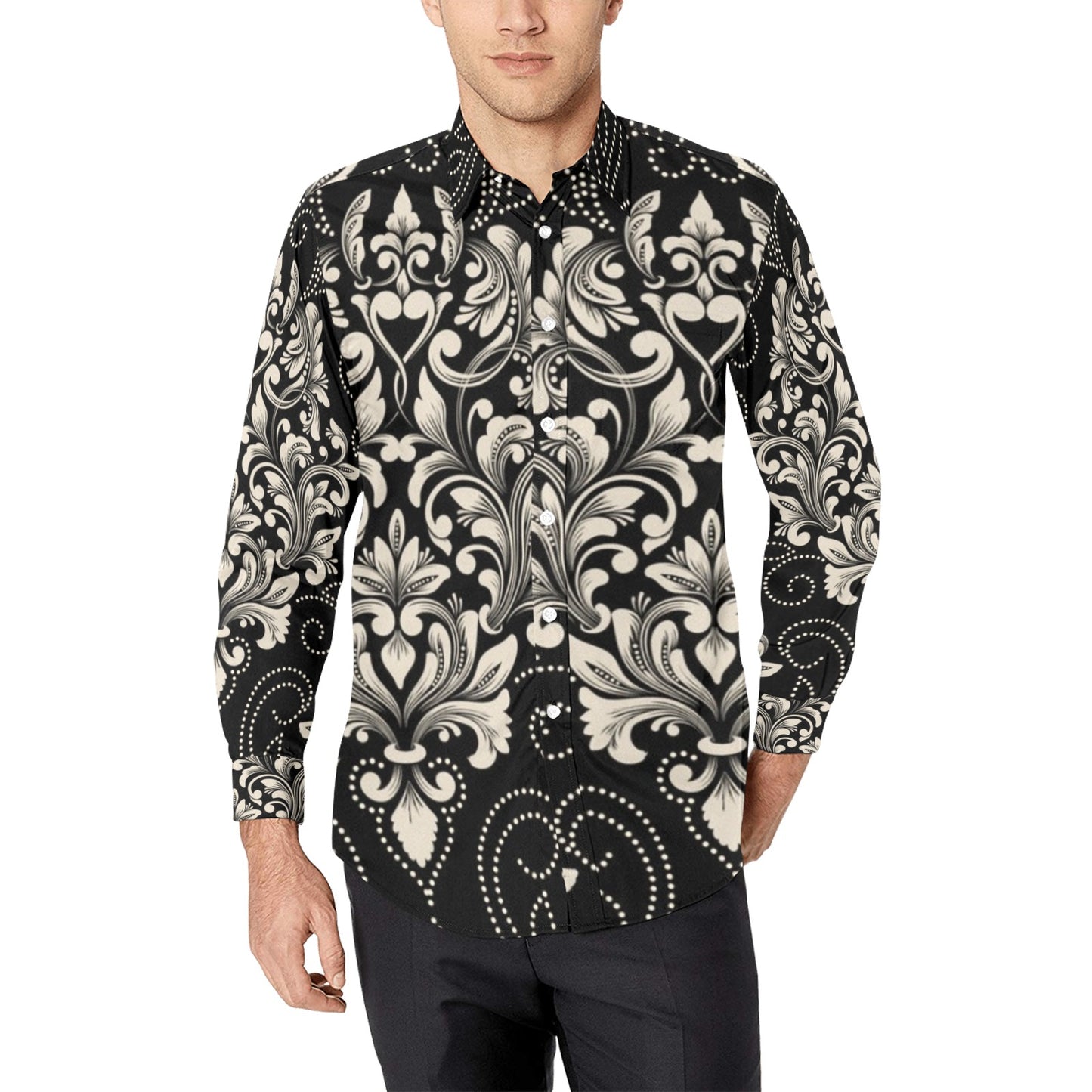 Men's All Over Print Long Sleeve Shirt(Model T61)