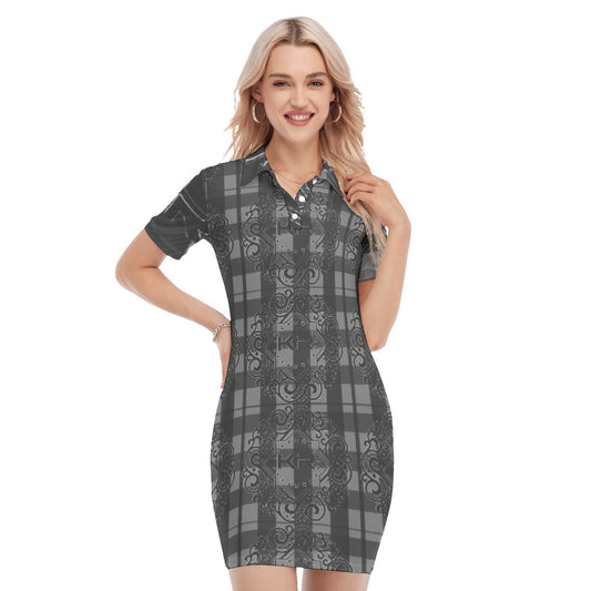 All-Over Print Women's Polo Collar Dress