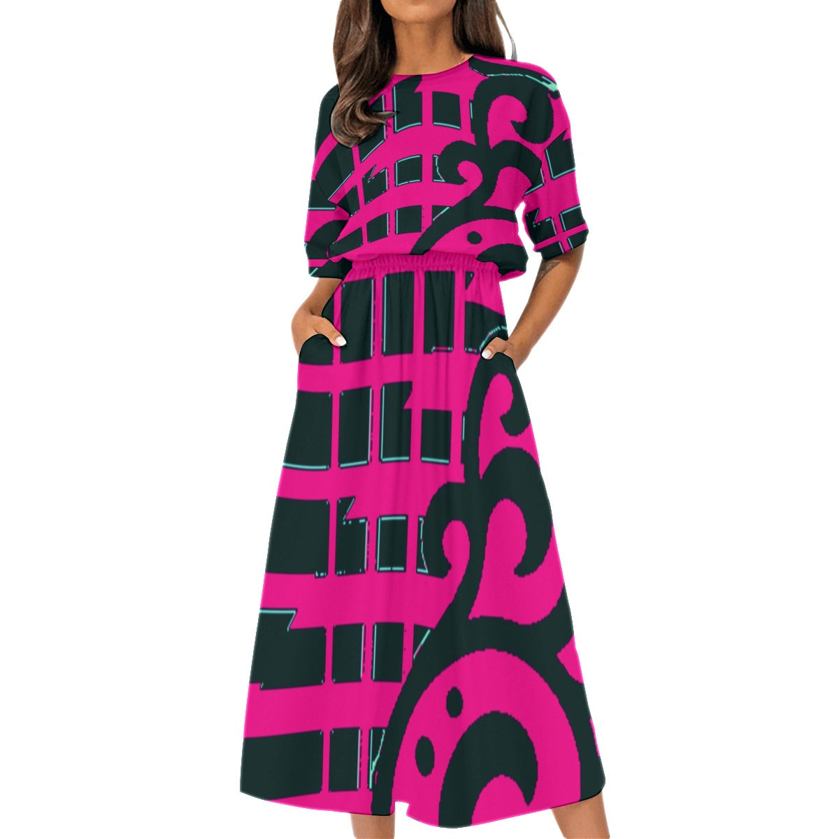 All-Over Print Women's Elastic Waist Dress