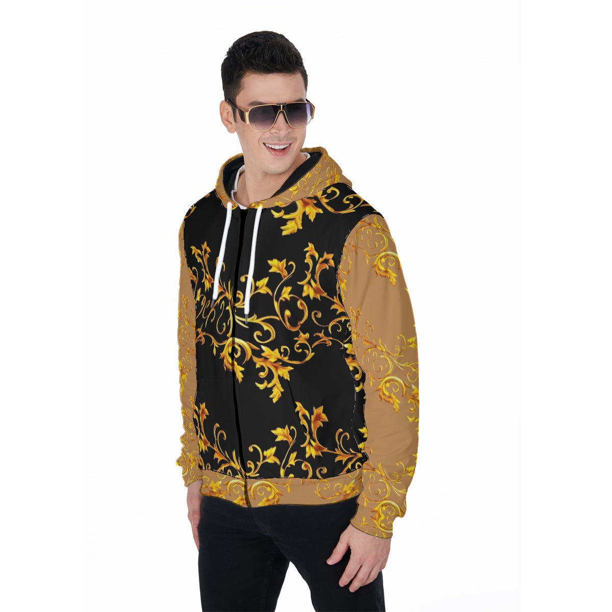 All-Over Print Men's Heavy Fleece Zip Up Hoodie