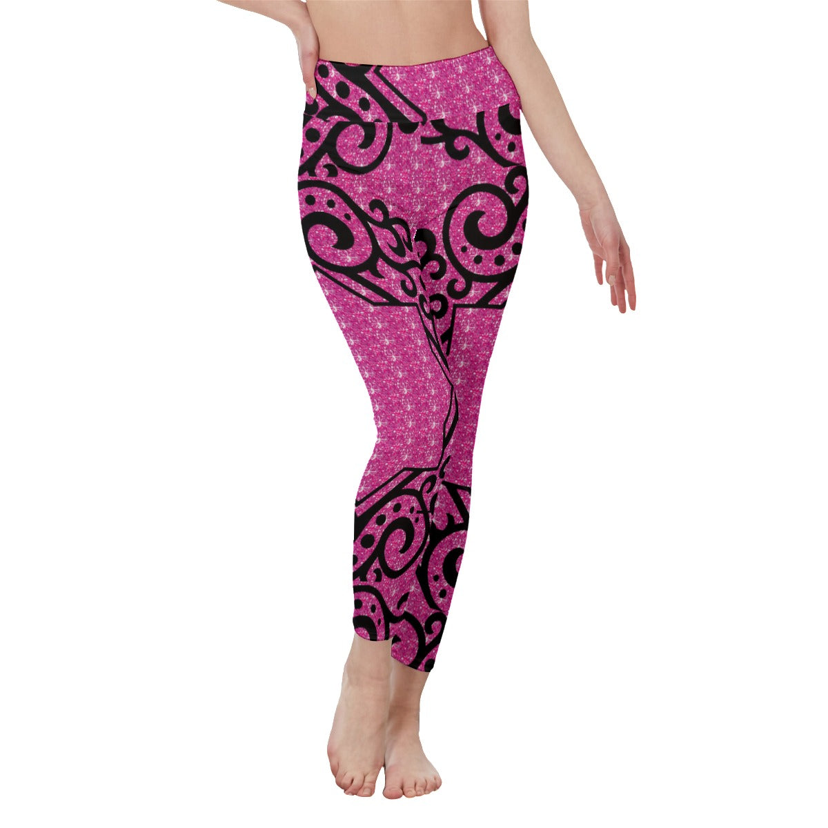 All-Over Print Women's High Waist Leggings | Side Stitch Closure