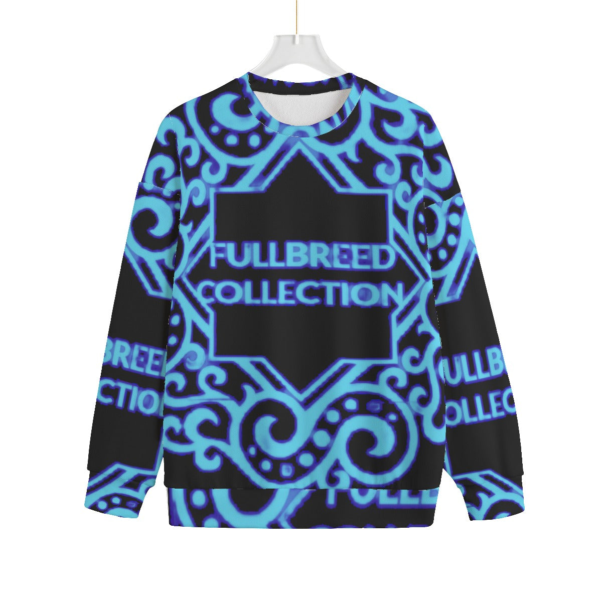 All-Over Print Unisex Drop-shoulder Knitted Fleece Sweater