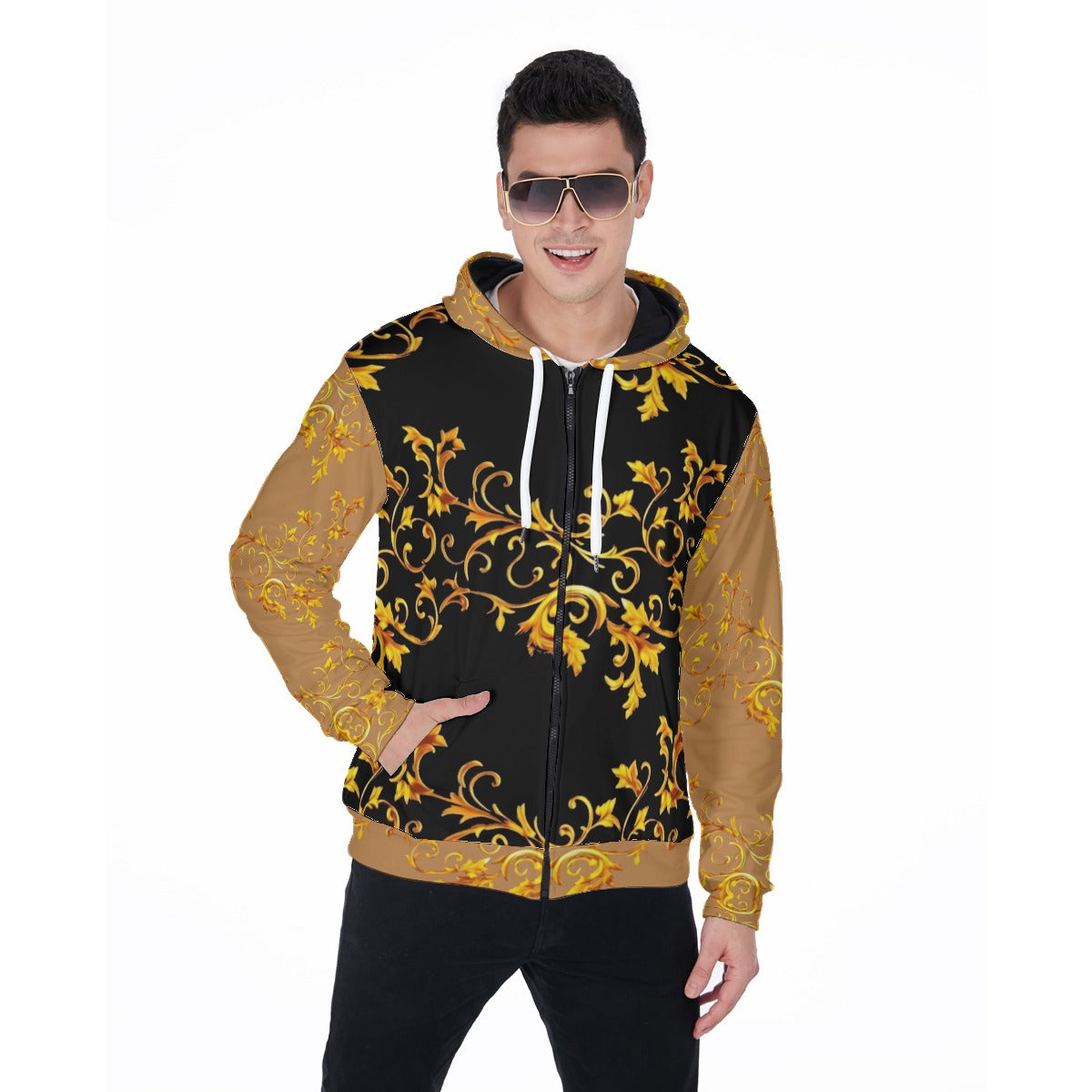 All-Over Print Men's Heavy Fleece Zip Up Hoodie