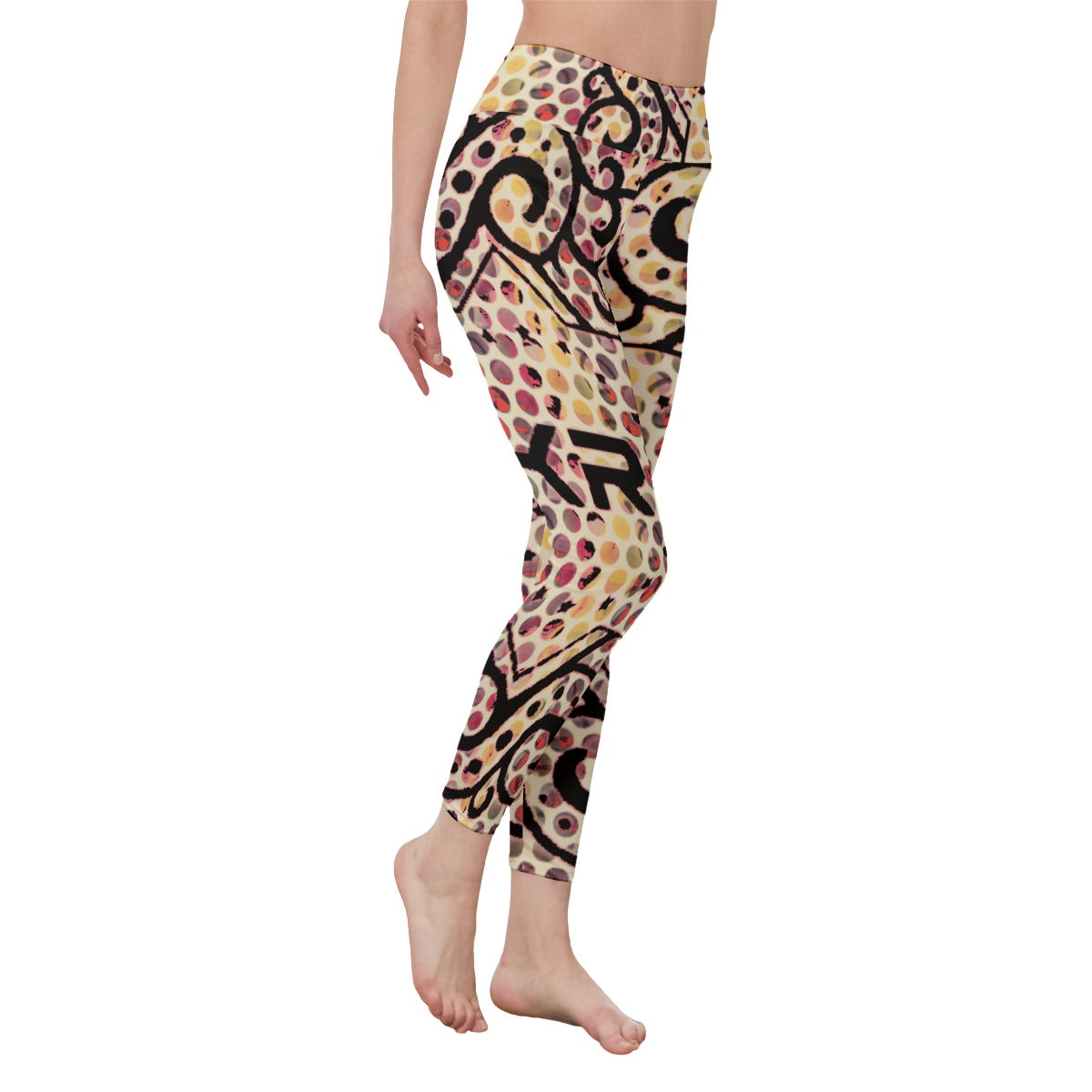 All-Over Print Women's High Waist Leggings | Side Stitch Closure