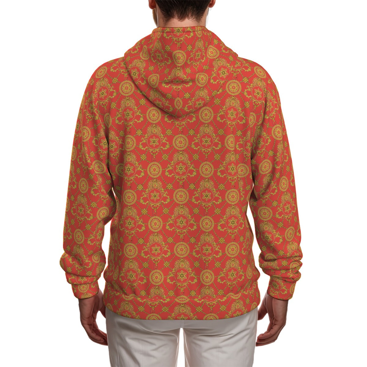 All-Over Print Zip Up Hoodie With Pocket