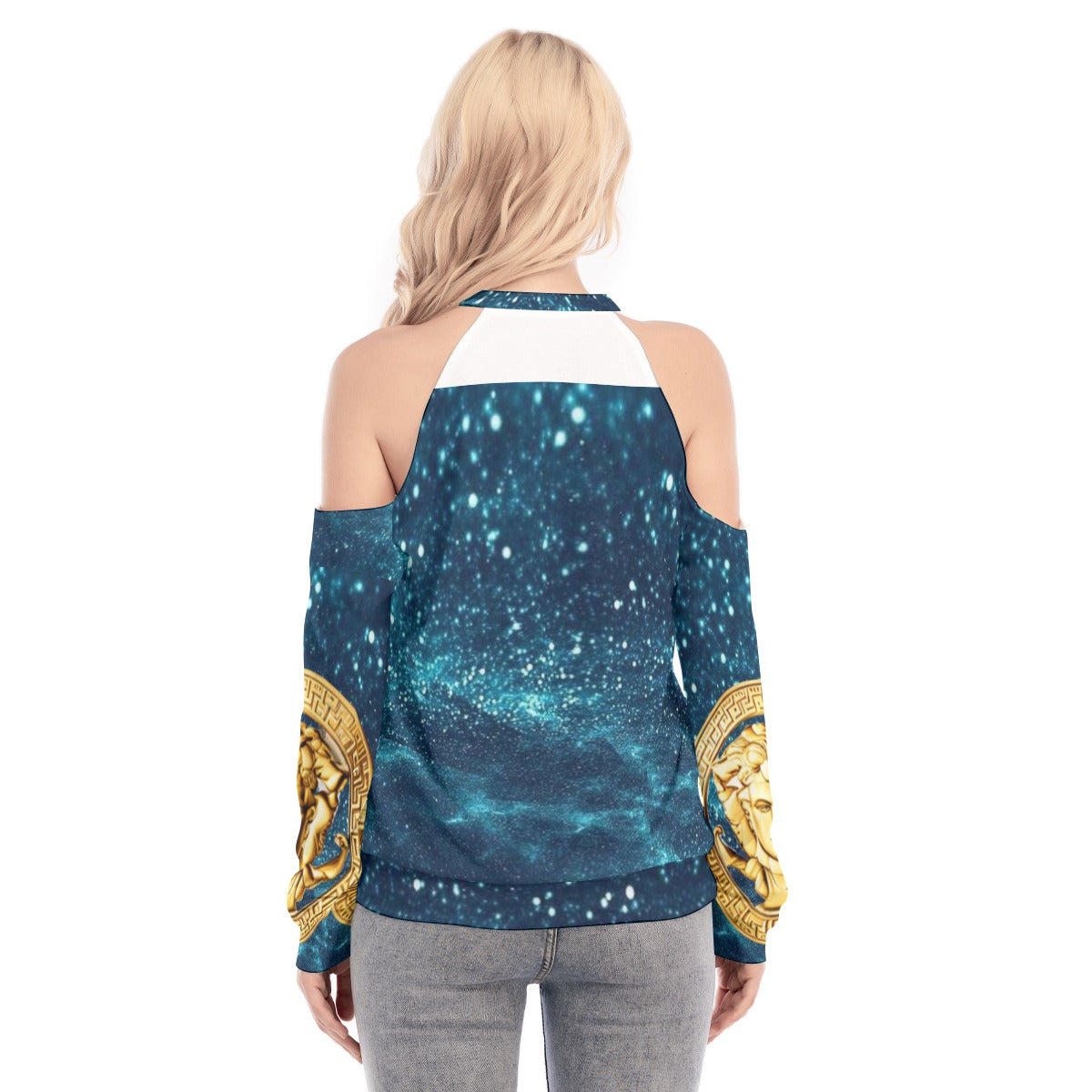 All-Over Print Women's Cold Shoulder Sweatirt