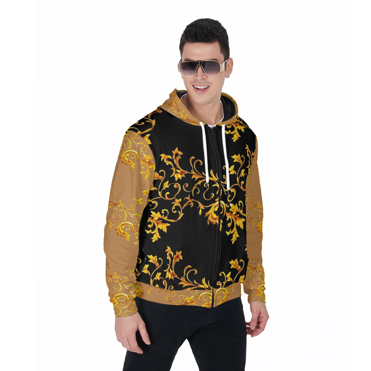 All-Over Print Men's Heavy Fleece Zip Up Hoodie