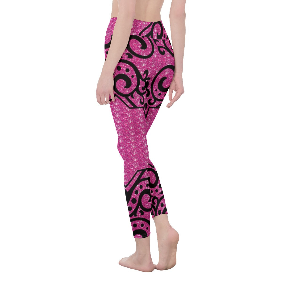 All-Over Print Women's High Waist Leggings | Side Stitch Closure