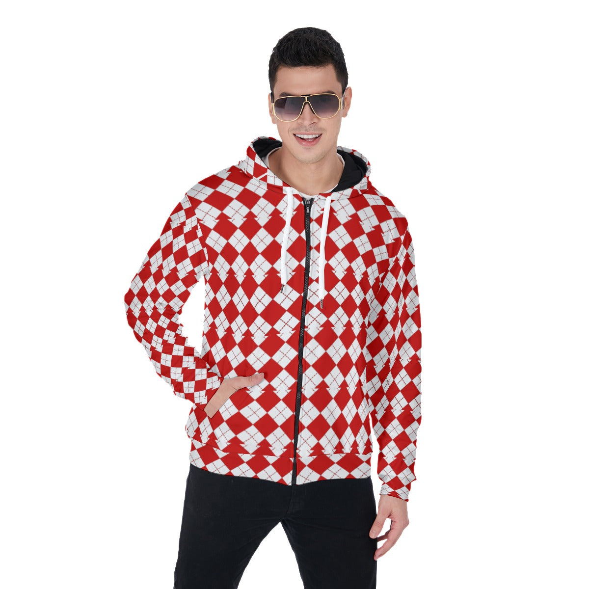 All-Over Print Men's Heavy Fleece Zip Up Hoodie