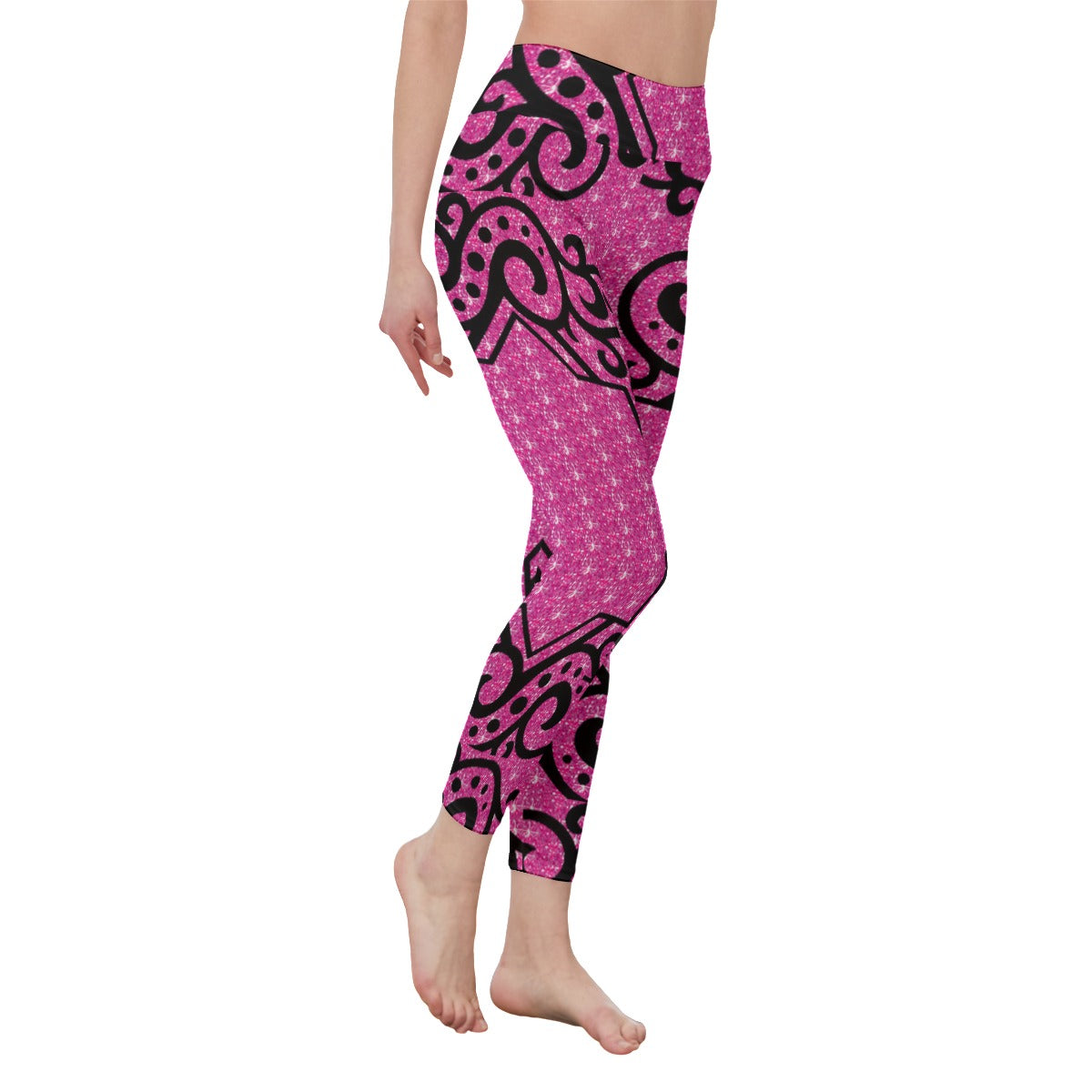 All-Over Print Women's High Waist Leggings | Side Stitch Closure