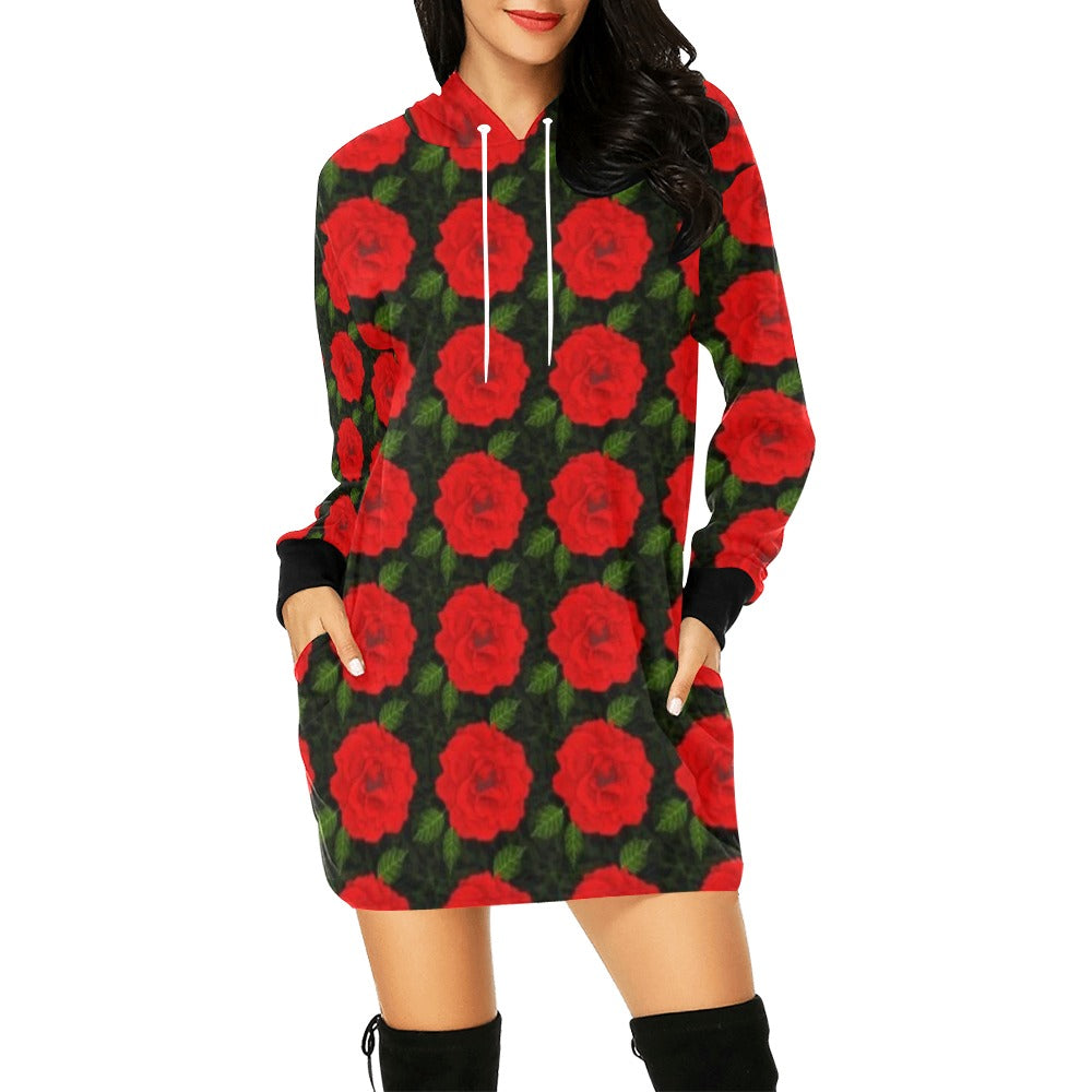 Bloodlust Women's All Over Print Hoodie Mini Dress(Model H27)