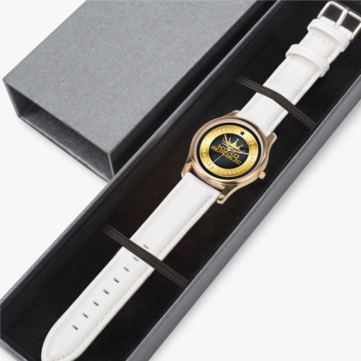 KokoRepublic 150. Stylish Leather Strap Classic Quartz Watch (Gold)